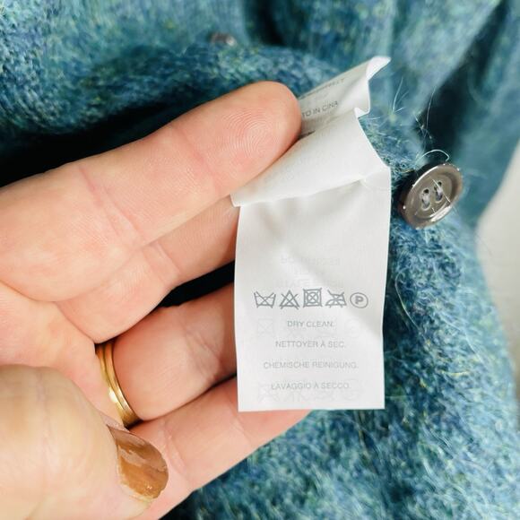 J. Crew Women’s Large Mixed Green Kid Mohair Sweater Cardigan V Neck New - Picture 6 of 7